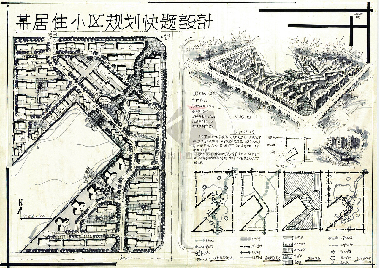 居住区规划设计--大禹手绘规划快题优秀作品欣赏（图ZMjEyMDkxODU2） - 其他空间 - 站酷设计师大禹手绘原创素材 - 站酷ZCOOL