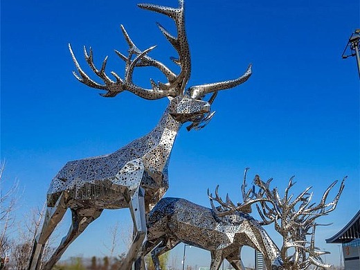 不锈钢动物雕塑镂空鹿 麋鹿镂空雕塑 价格 062688.00元