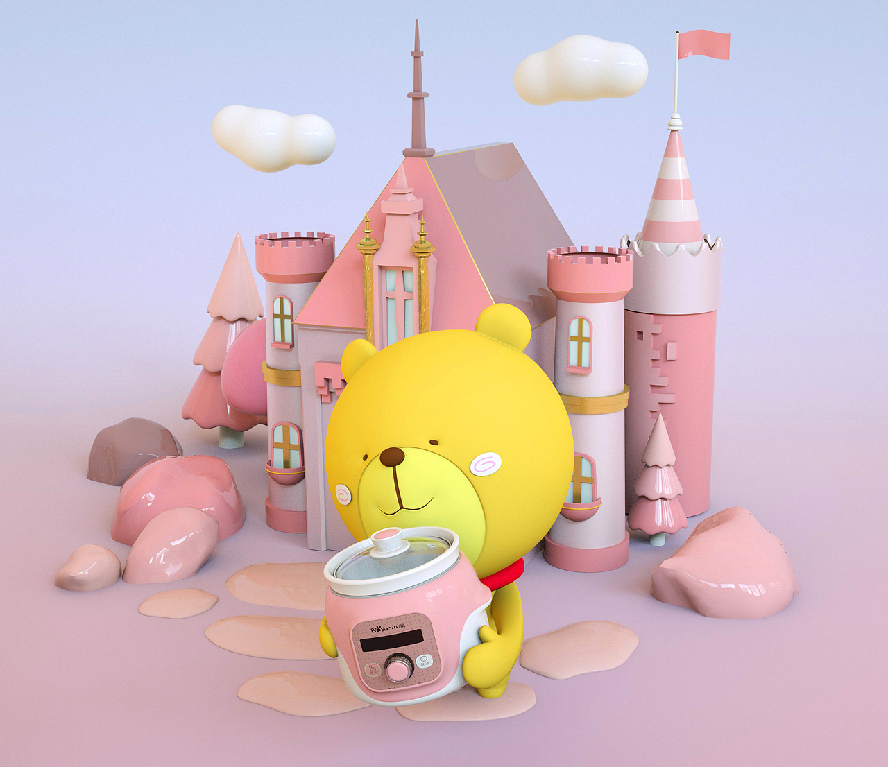 小熊电器建模（图ZMTIxNjQ4MjUy） - 场景 - 站酷设计师木板上的西瓜皮原创素材 - 站酷ZCOOL