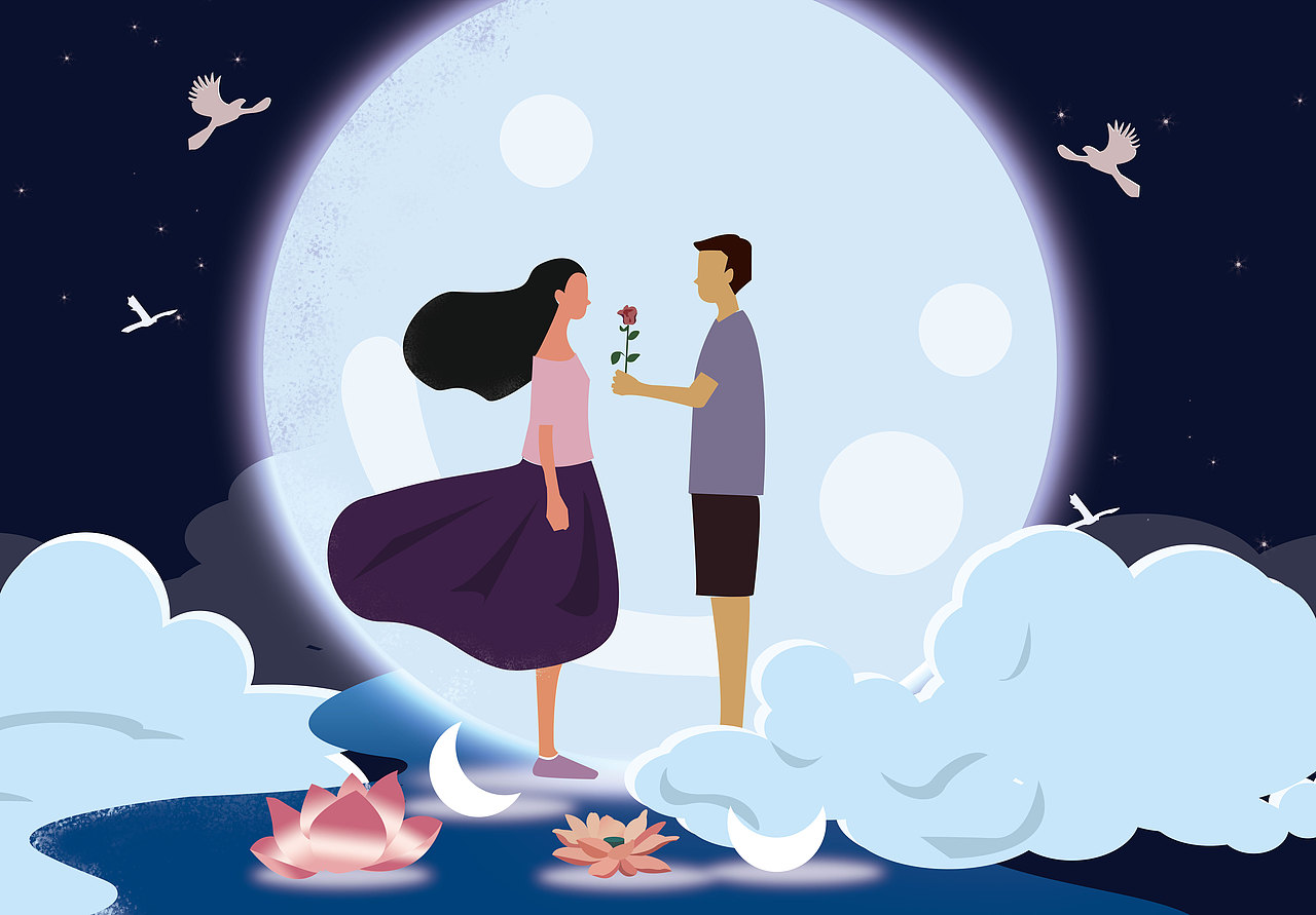 七夕插画（图ZMTY4Nzk1OTA0） - 创作习作 - 站酷设计师汐阳063原创素材 - 站酷ZCOOL