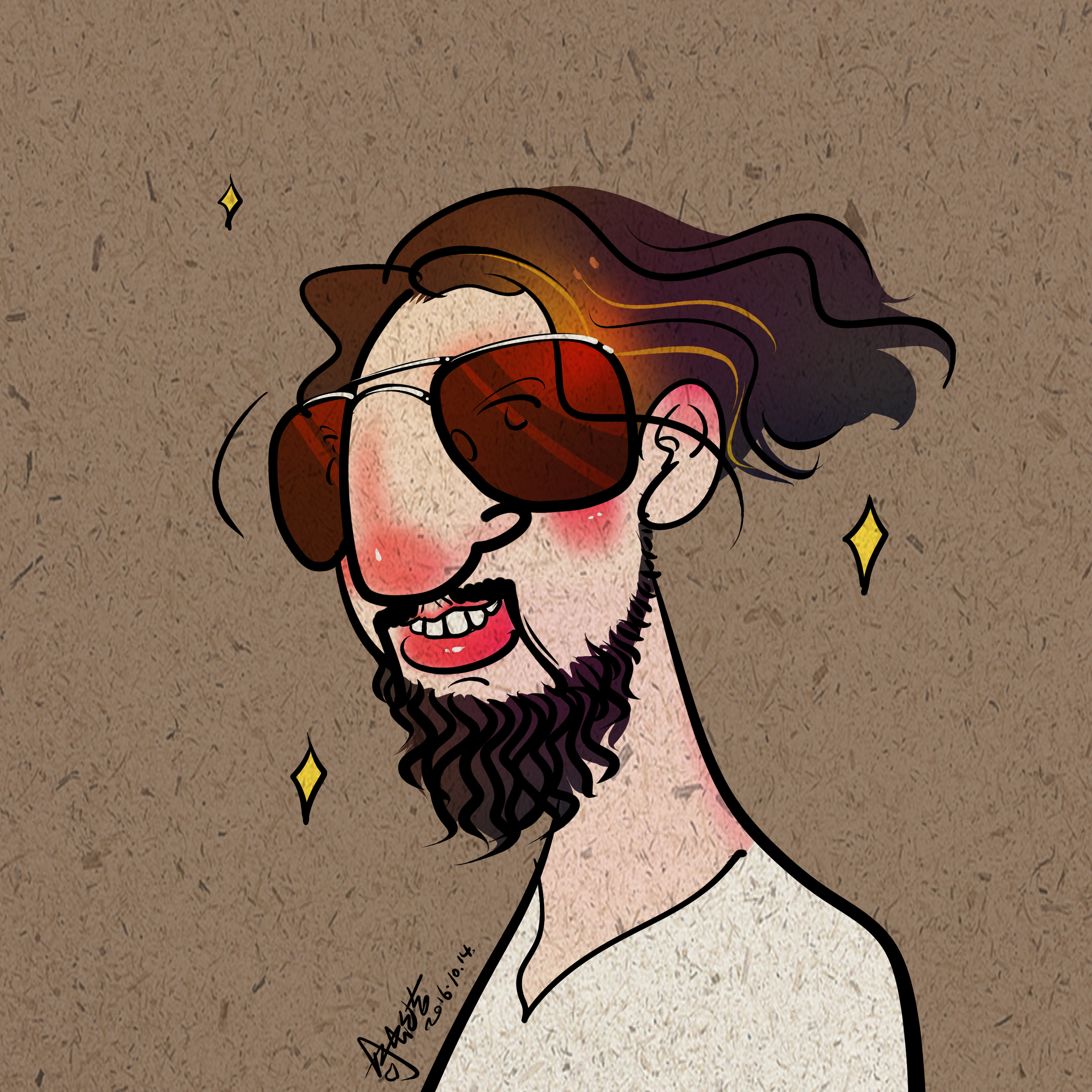 肖像漫画,画的一朋友,我画风已经走上一条不归路