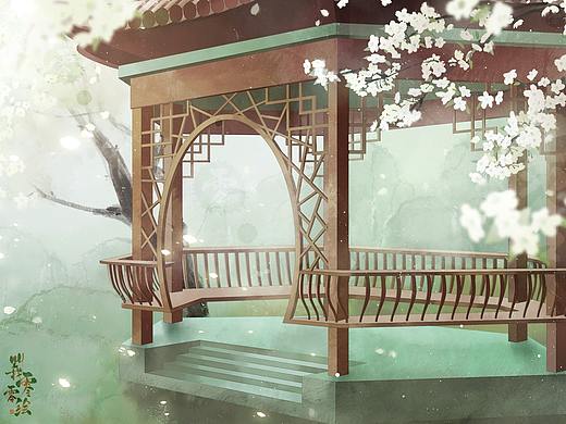 古风插画-凉亭