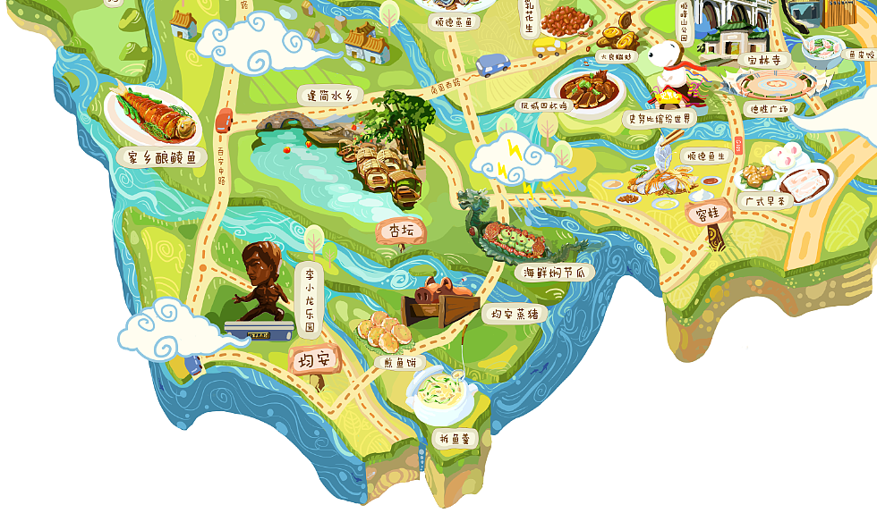 佛山顺德美食旅游手绘地图 90后 景点美食 fish杂志