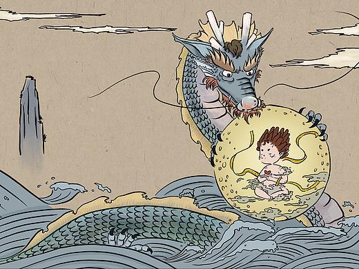 兒童插畫(huà) 龍之子（個(gè)人主頁(yè)-ZNTI1ODU5MDQ=） - 兒童插畫(huà) - 站酷設(shè)計(jì)師路嚕嚕lu原創(chuàng)素材 - 站酷ZCOOL