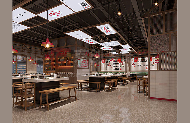 220平串串火锅店装修设计|京创装饰