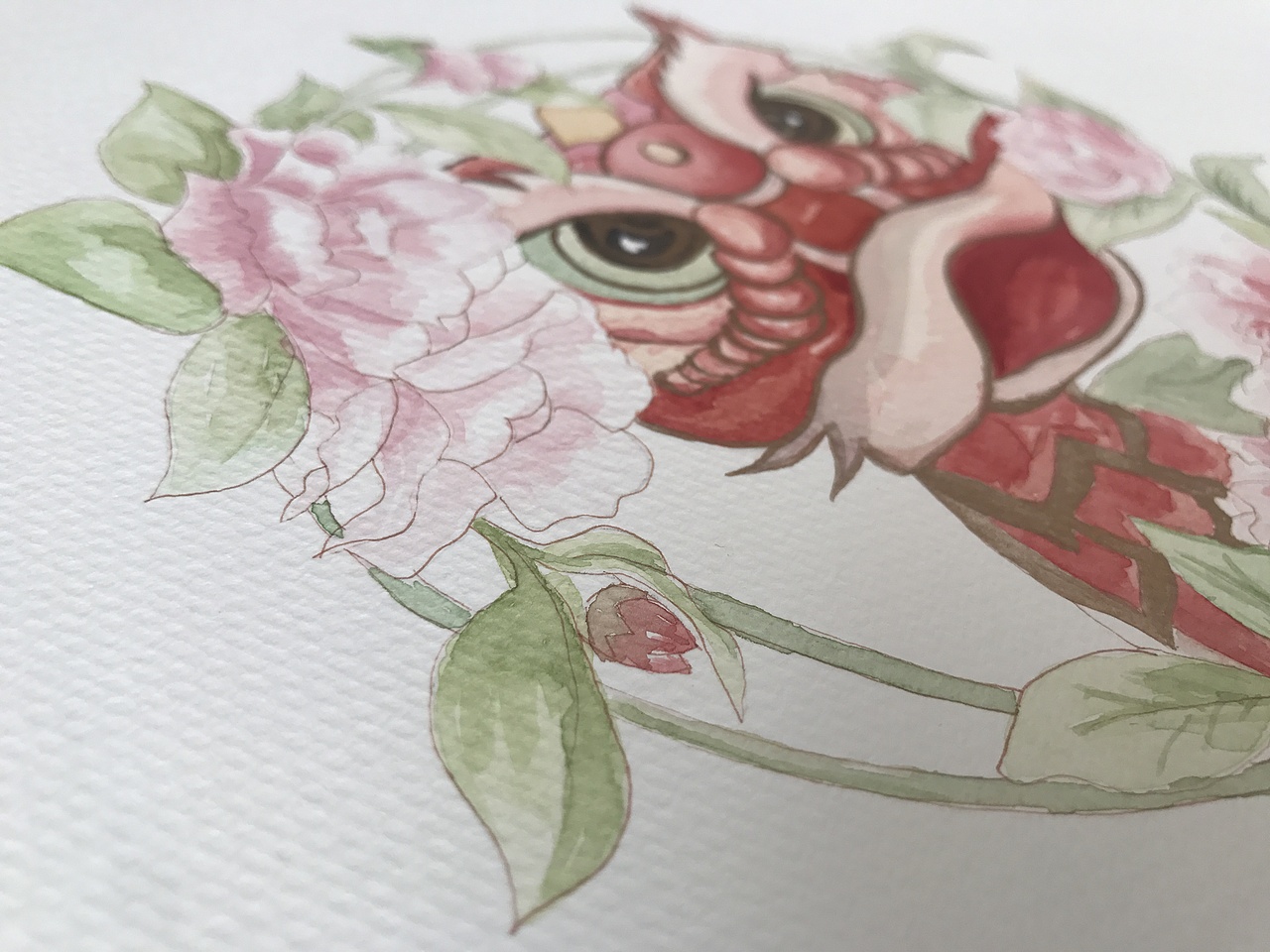 《鸿飞狮舞》水彩绘画过程（图ZMTkzODU3OTE2） - 艺术插画 - 站酷设计师无尽里原创素材 - 站酷ZCOOL