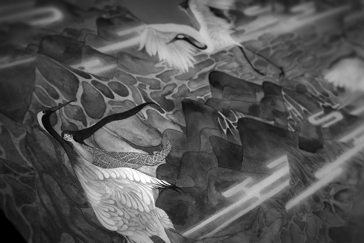 《鹤仙歌.金散瘴》白中南颜彩-人川集（图ZMTAxODA0ODUy） - 艺术插画 - 站酷设计师白中南原创素材 - 站酷ZCOOL