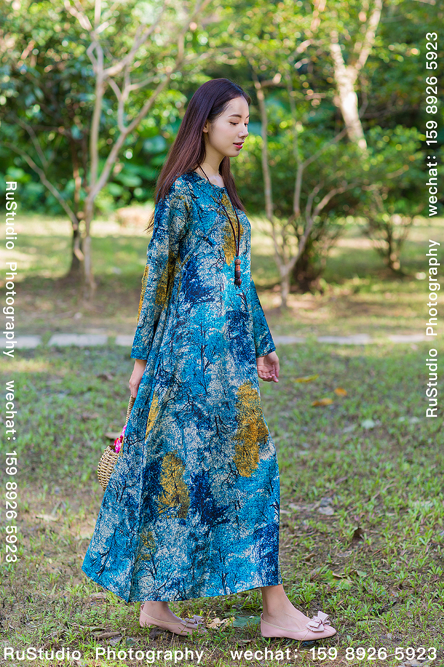 广州棉麻女装拍摄 森系女装拍摄 中老年妈妈连衣裙拍摄影