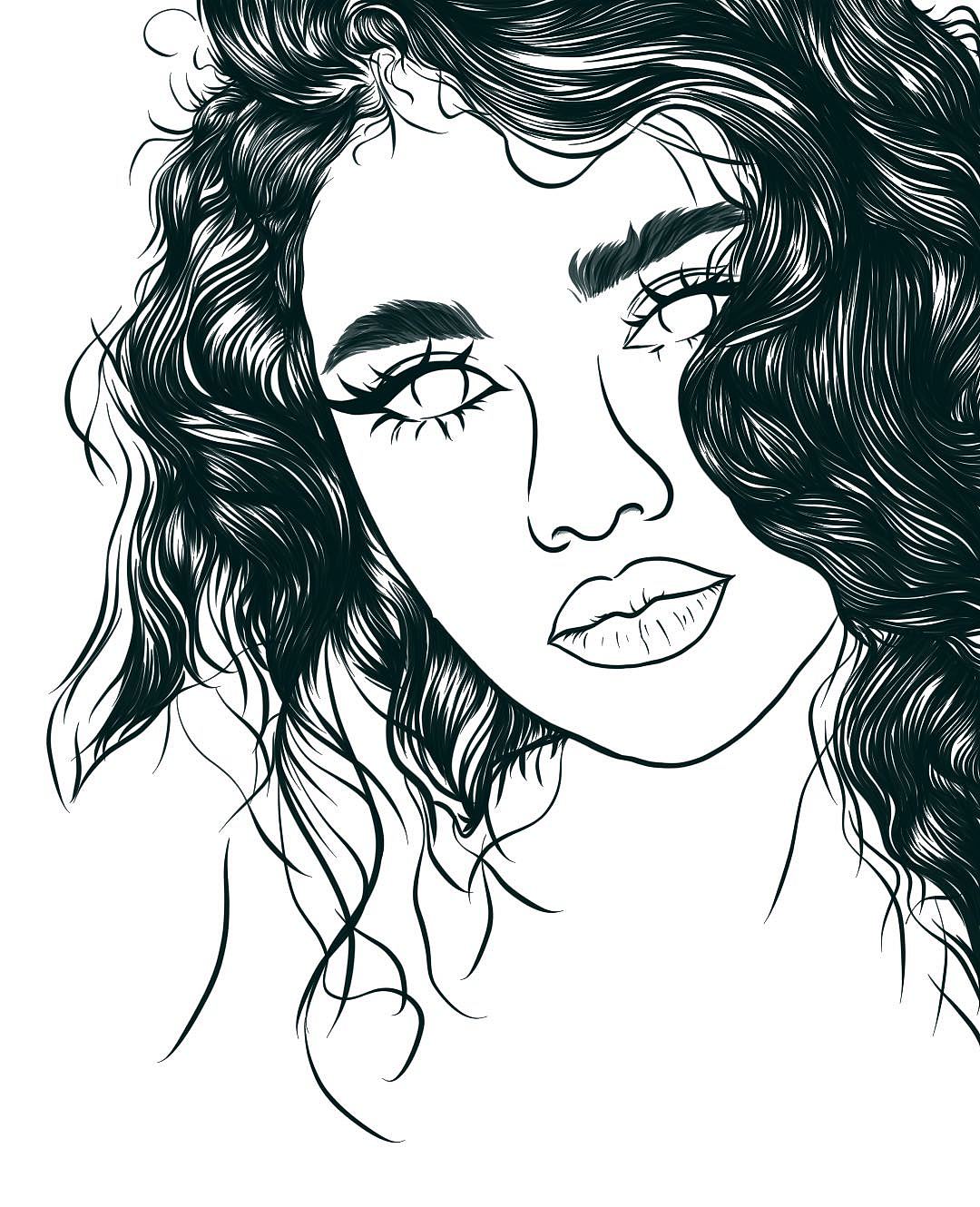 人物插画线稿（图ZMjExMDk5Njg4） - 创作习作 - 站酷设计师Z74494698原创素材 - 站酷ZCOOL