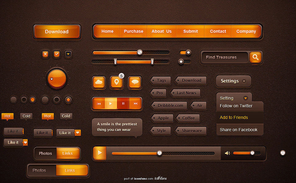 临摹的一组滚动条