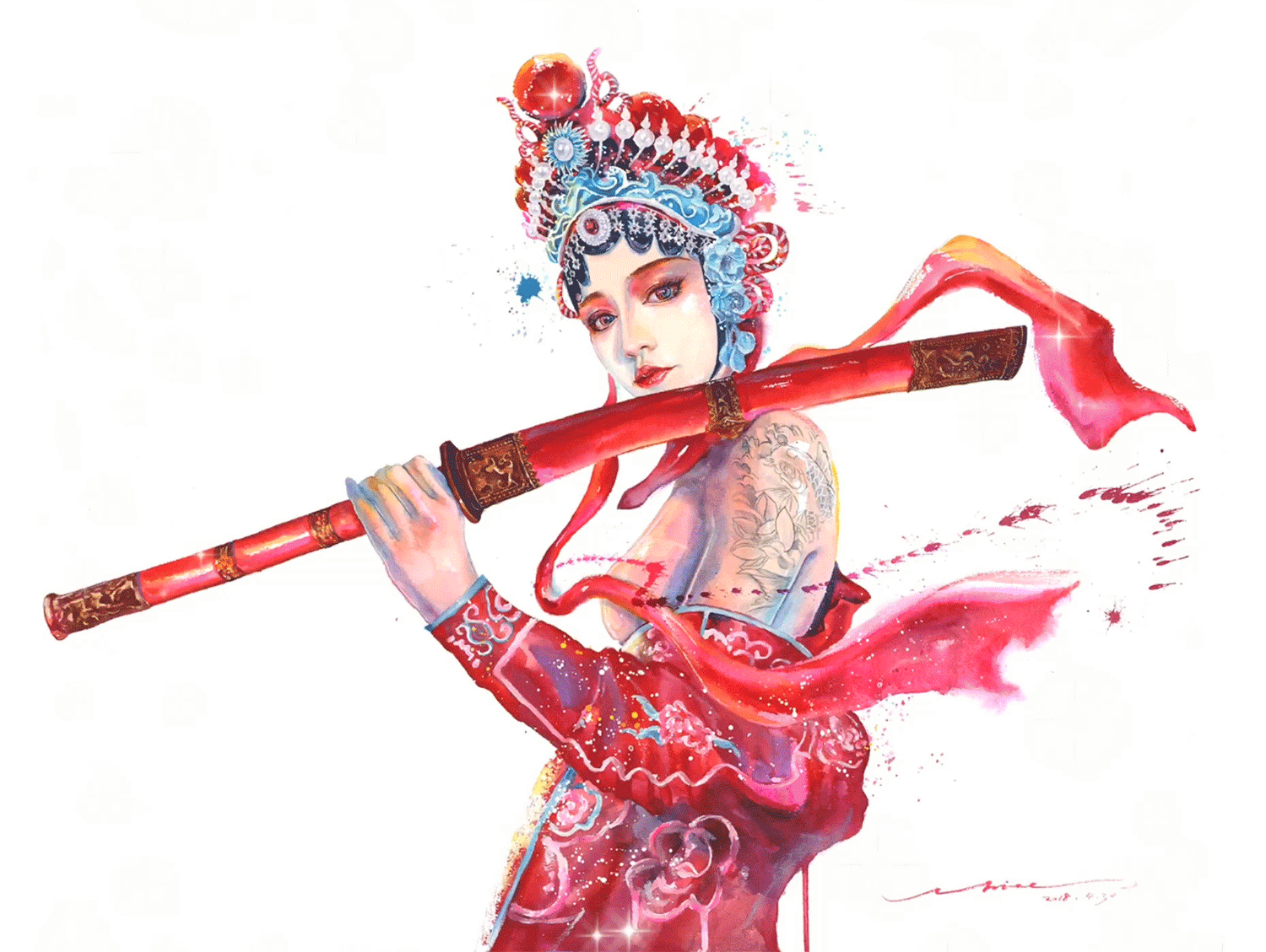 【水彩绘画】我心中的武旦