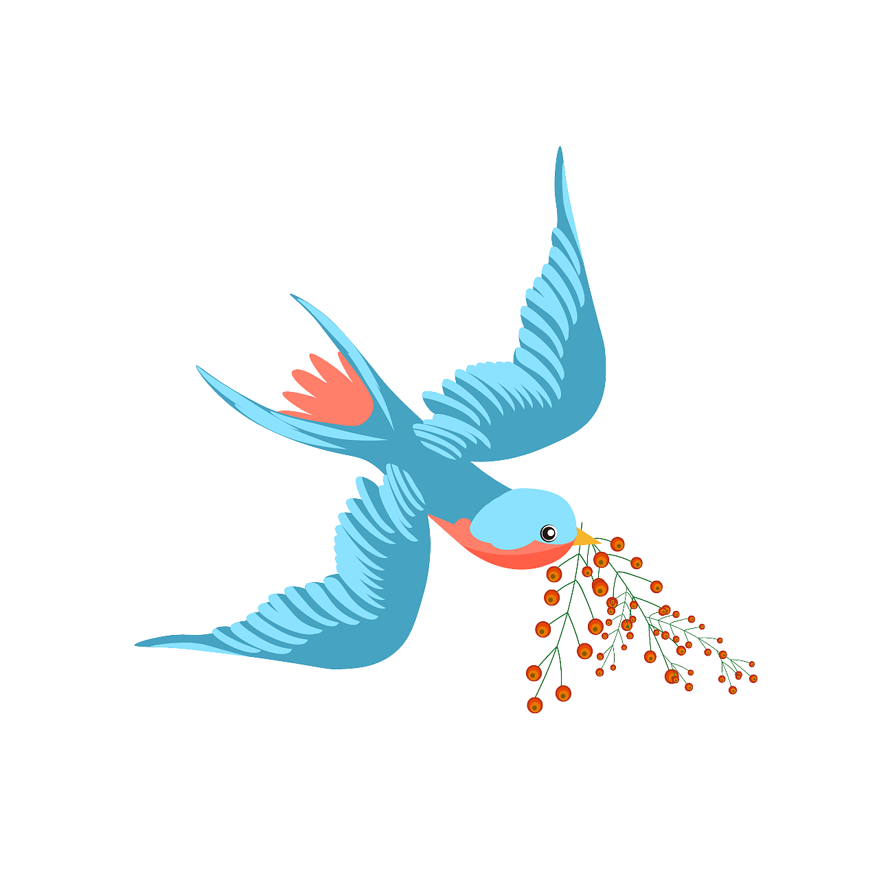 原创立春燕子植物小插图