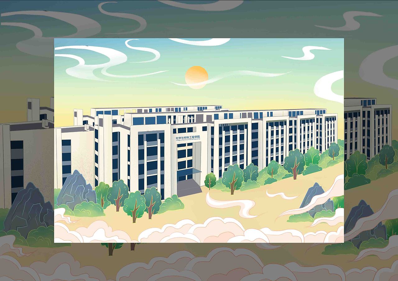 校园建筑中国风插画系列（已商用，禁抄袭）（图ZMjQ5NTI5OTQw） - 商业插画 - 站酷设计师Janice娟原创素材 - 站酷ZCOOL