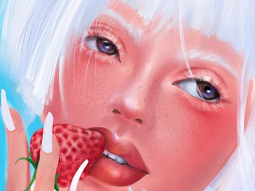 板绘练习-艺术感十足的白发小姐姐