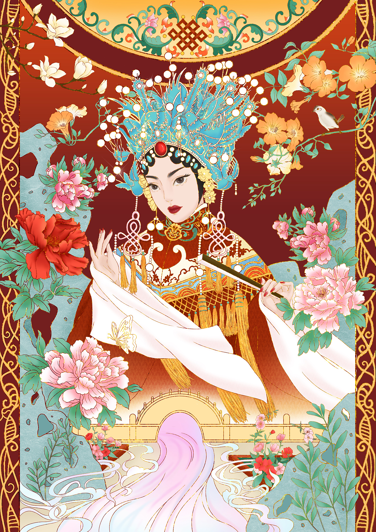 国潮插画——贵妃醉酒|插画|商业插画|雀归 - 原创作品 - 站酷 (zcool