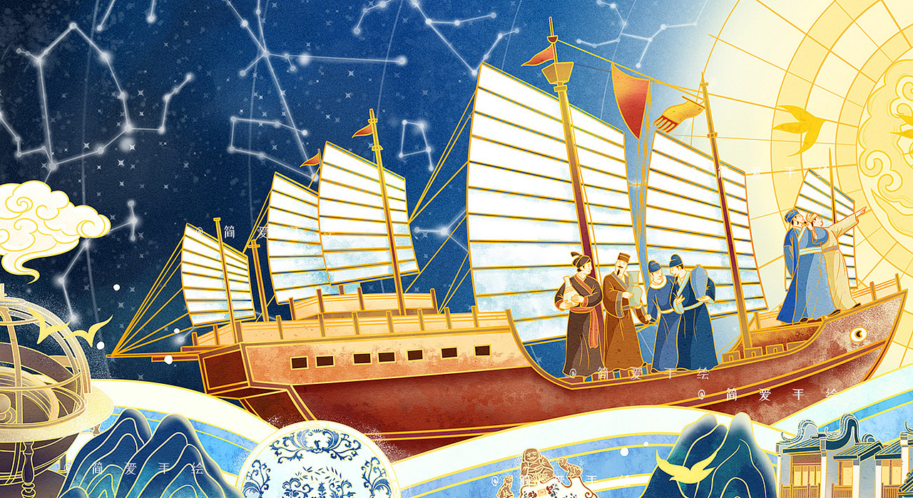 丝绸之路系列插画_简爱手绘-站酷zcool