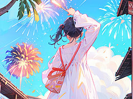 【AI】新年烟花女孩