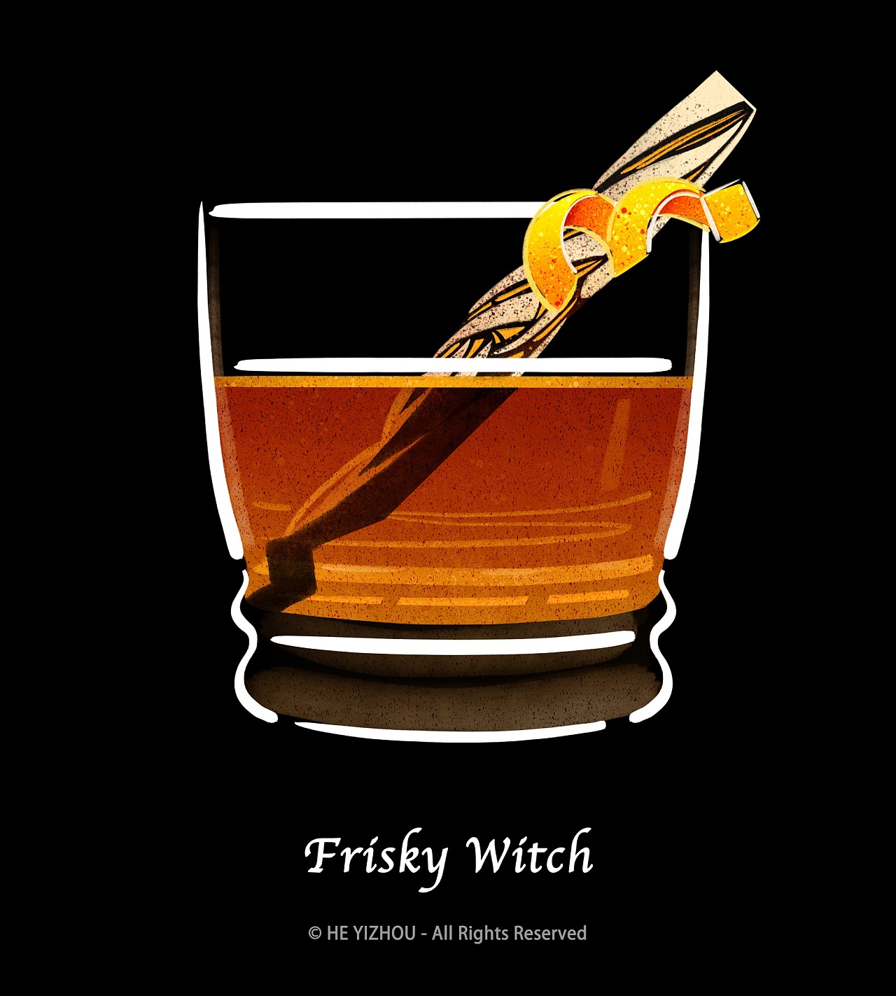 [鸡尾酒插画系列] - 仲夏夜之梦