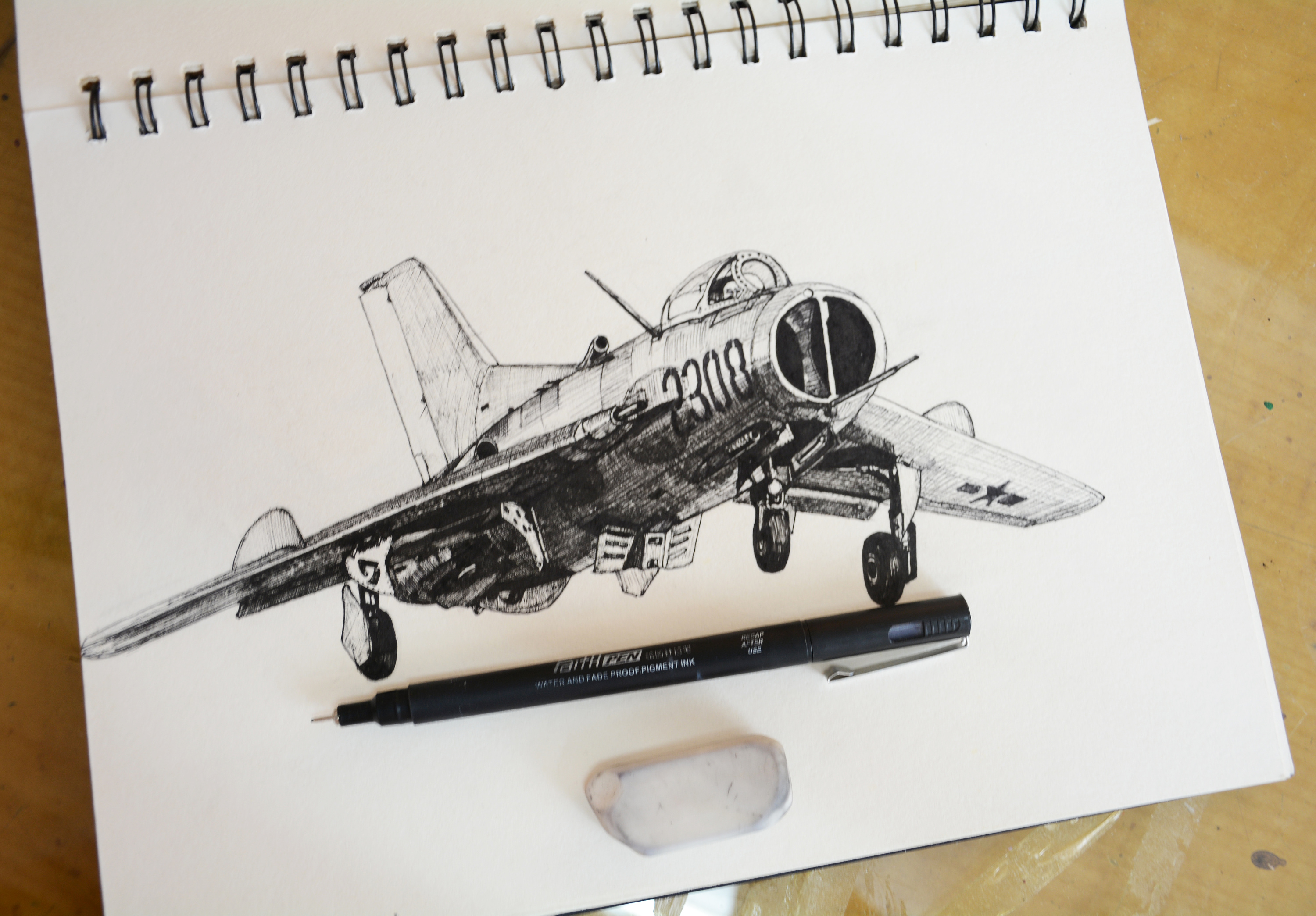 战飞机素描画图片
