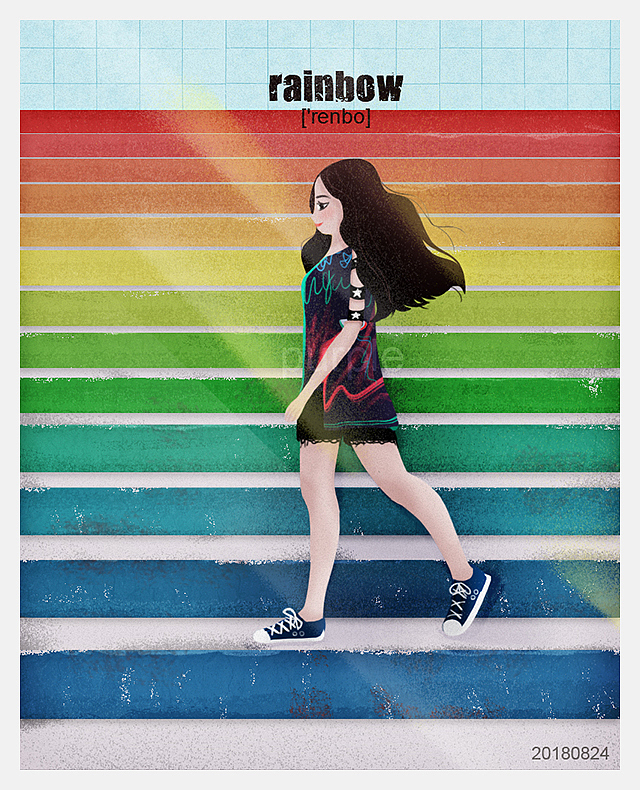 八月情绪小插画