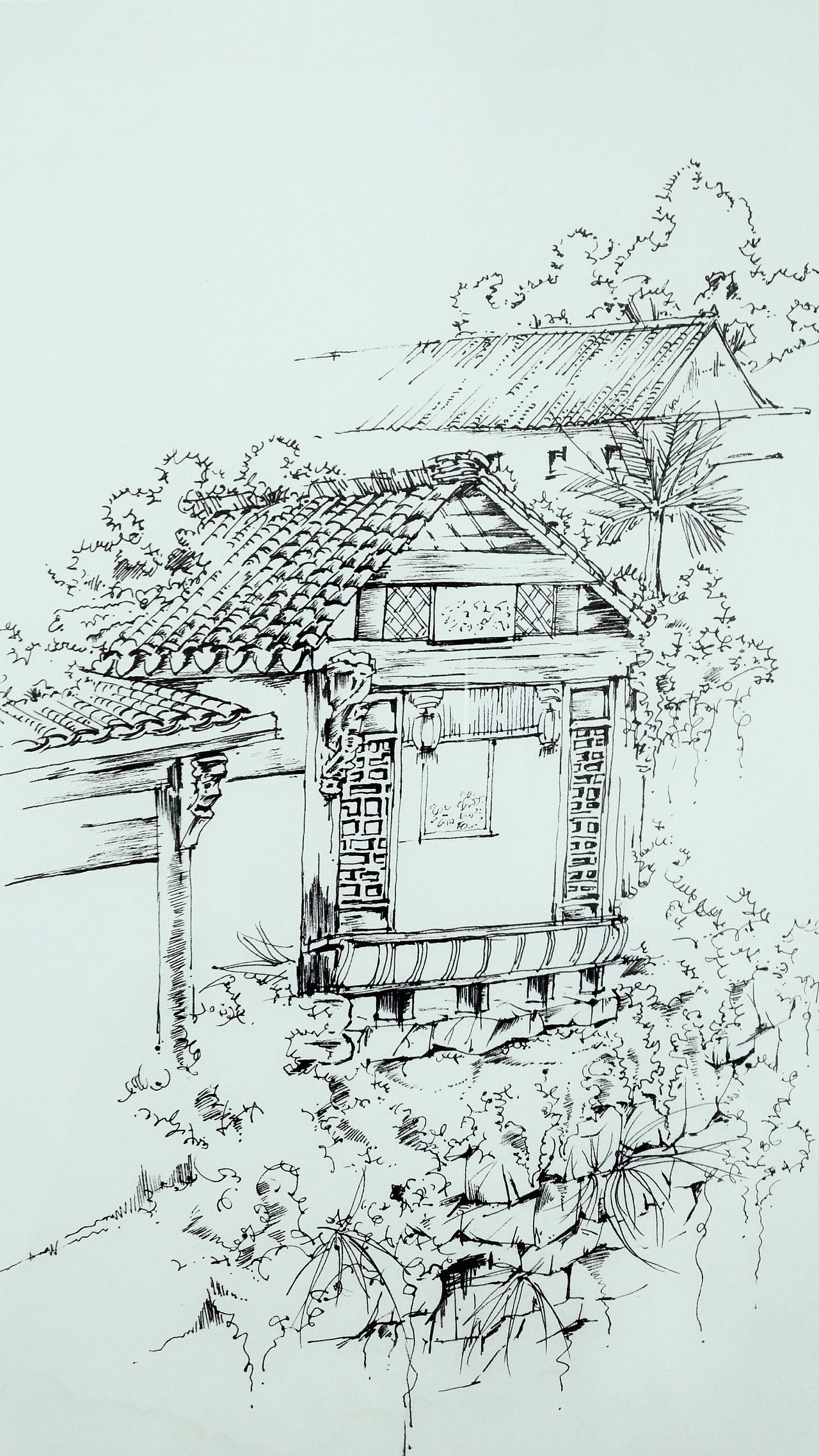 分享收藏人物练习速写简笔插画风景速写宏村写生建筑速写人物绘画消愁