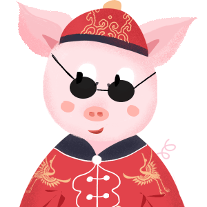 Chinese Wave couple pig 国风CP猪