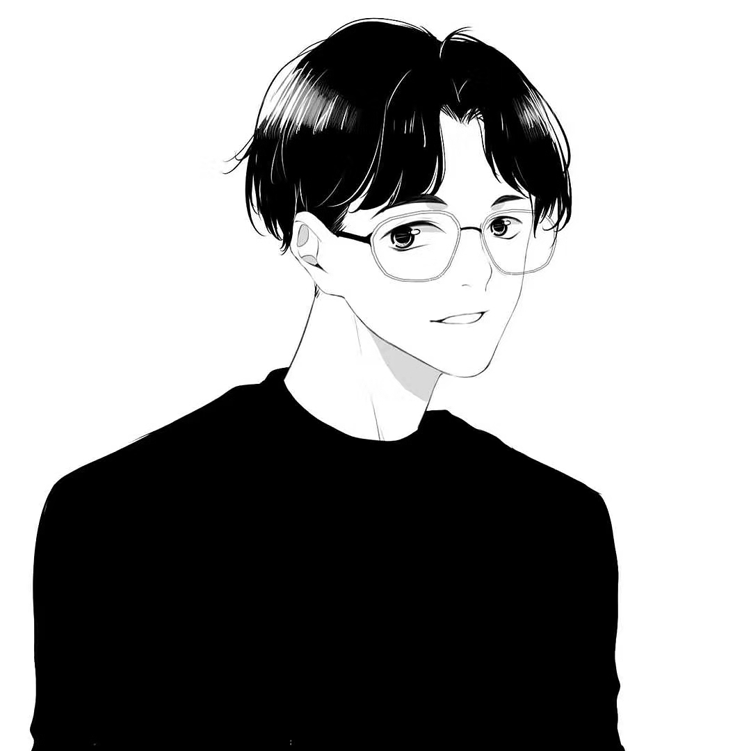 手绘板绘黑白头像