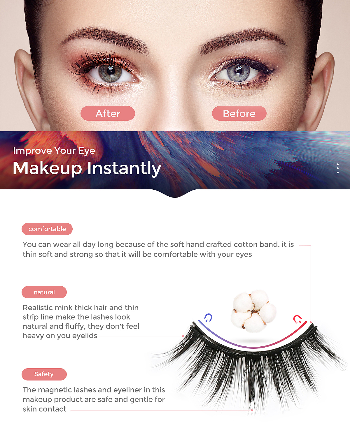 美妆类 睫毛套装 亚马逊详情页 实拍精修