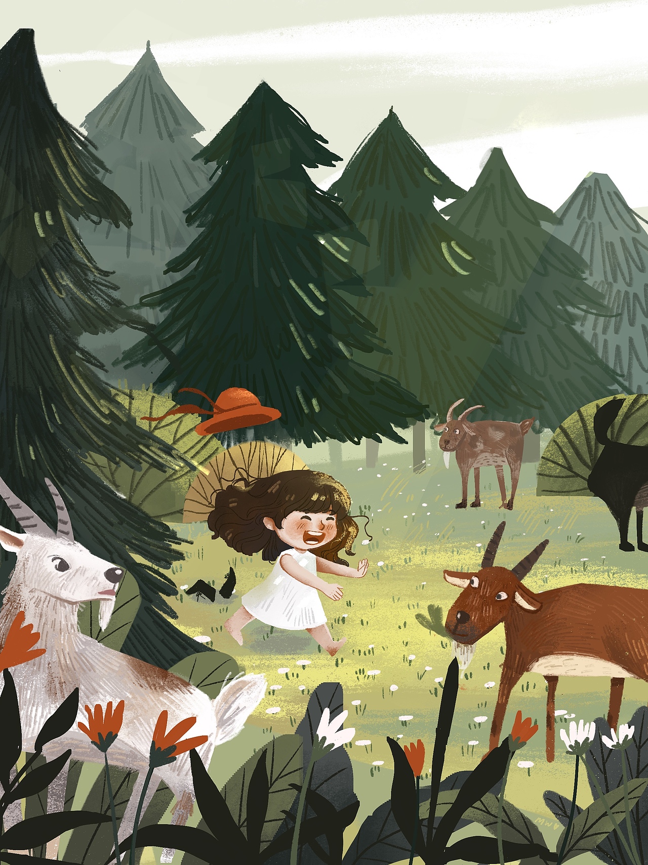 海蒂和爷爷（图ZMjc2NzQ0NTgw） - 儿童插画 - 站酷设计师米娜酱酱原创素材 - 站酷ZCOOL