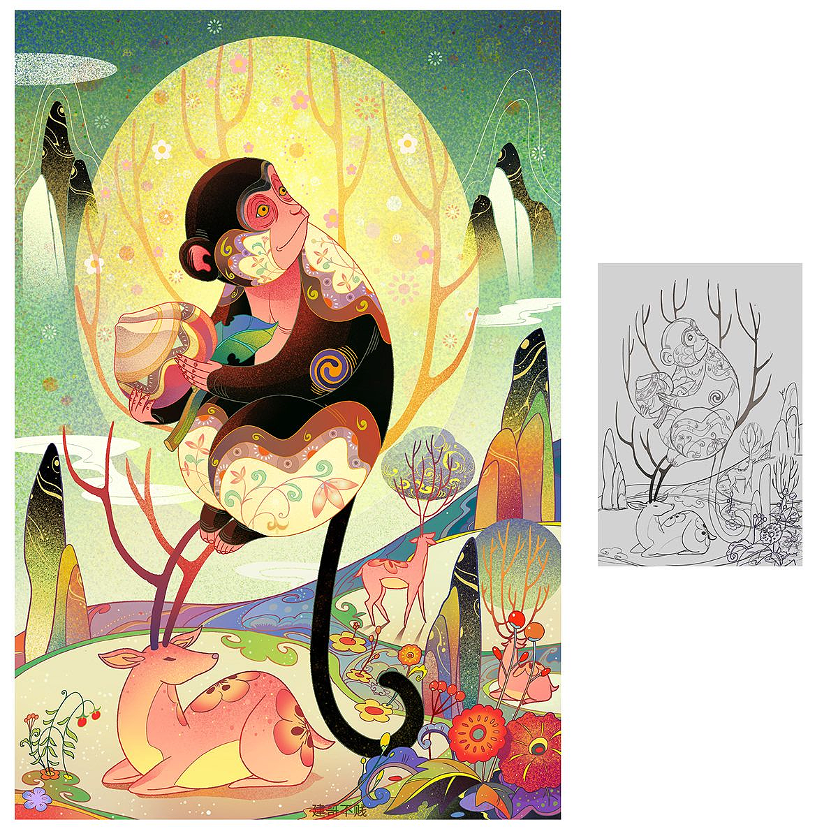 校考设计｜川美设计｜十二生肖插画参考（图ZMjU4Mzc3NjAw） - 艺术插画 - 站酷设计师縱橫高考设计原创素材 - 站酷ZCOOL