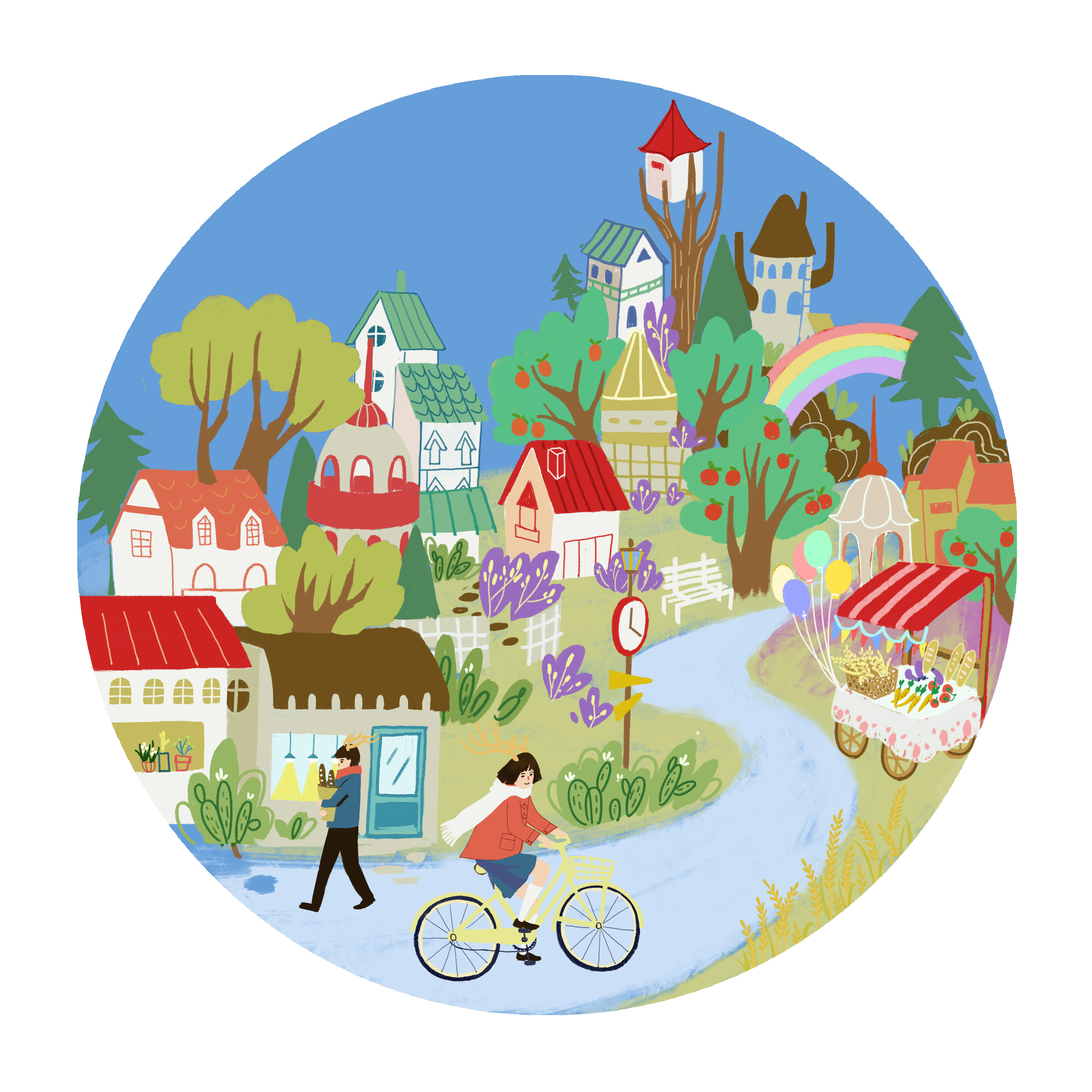 咖啡馆墙绘|插画|商业插画|eisahe - 原创作品 - 站酷 (zcool)