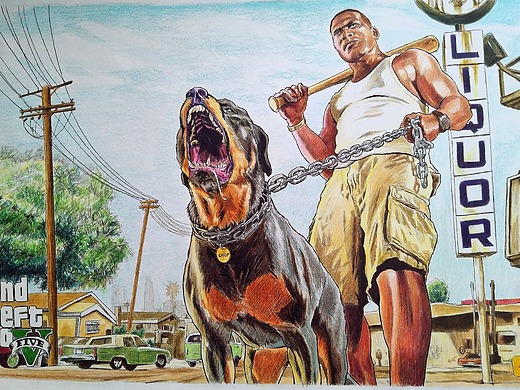 手绘《gta5》富兰克林