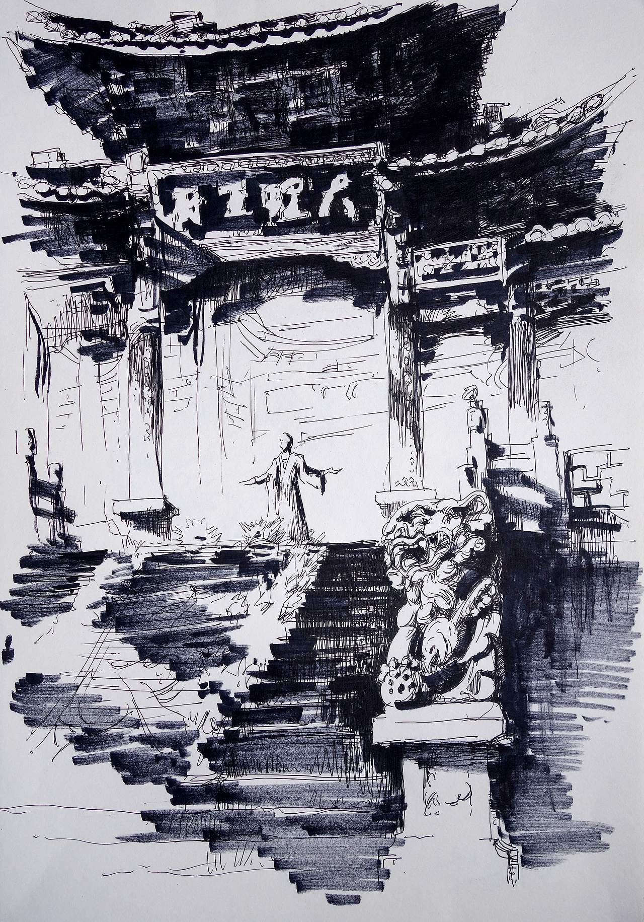 于生慧丽江古城大理古城速写_于生慧绘画工作室-站酷zcool