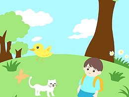 上学记 原创儿童插画