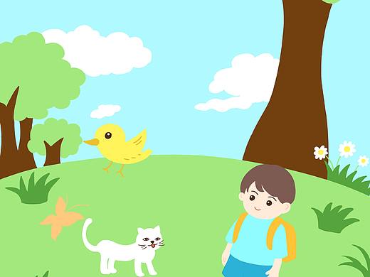 上学记 原创儿童插画