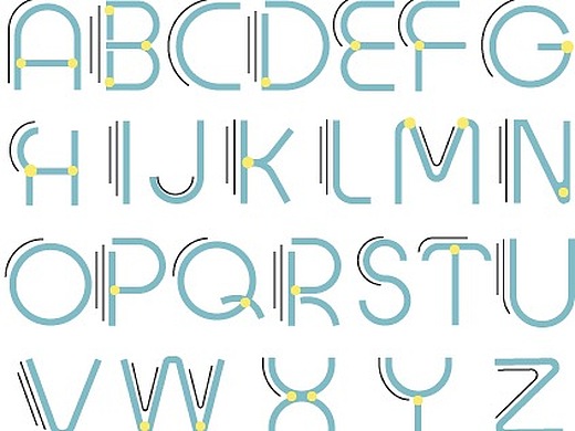 效果设计6年前huguoli平面-字体/字形字体设计-26个字母设计创建时间