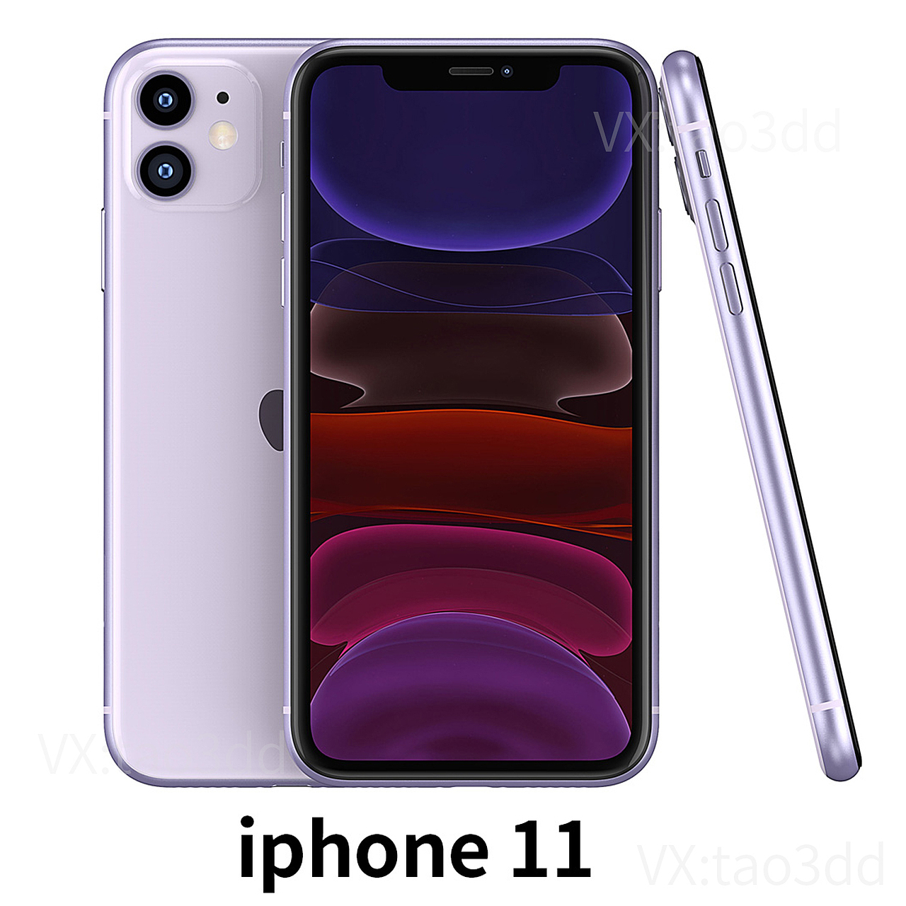 1:1比例苹果iphone 11 11pro max手机3d模型犀牛建模