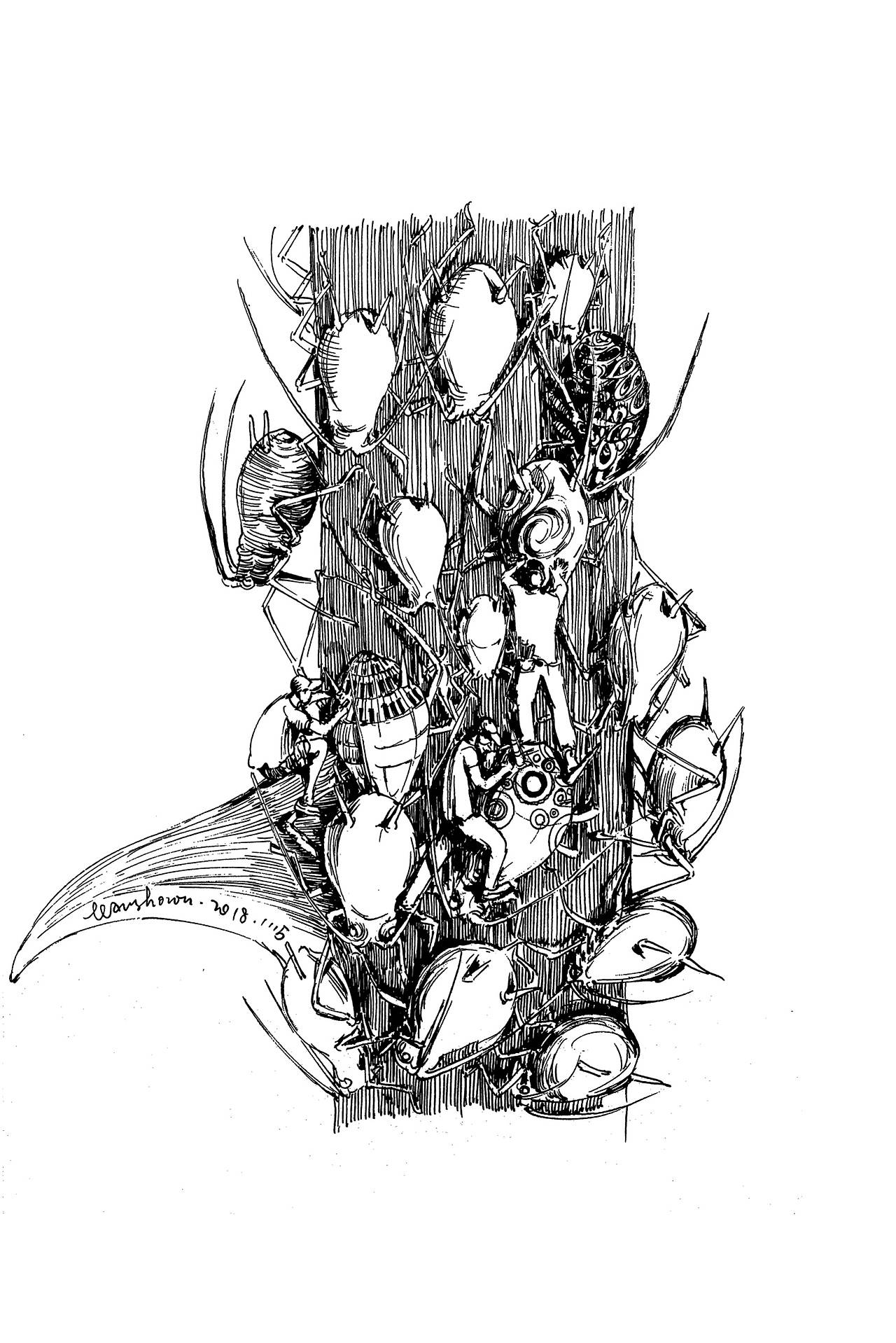 crowd——超现实钢笔画（图ZMTAzMDc4MDg0） - 绘画 - 站酷设计师leaushown原创素材 - 站酷ZCOOL