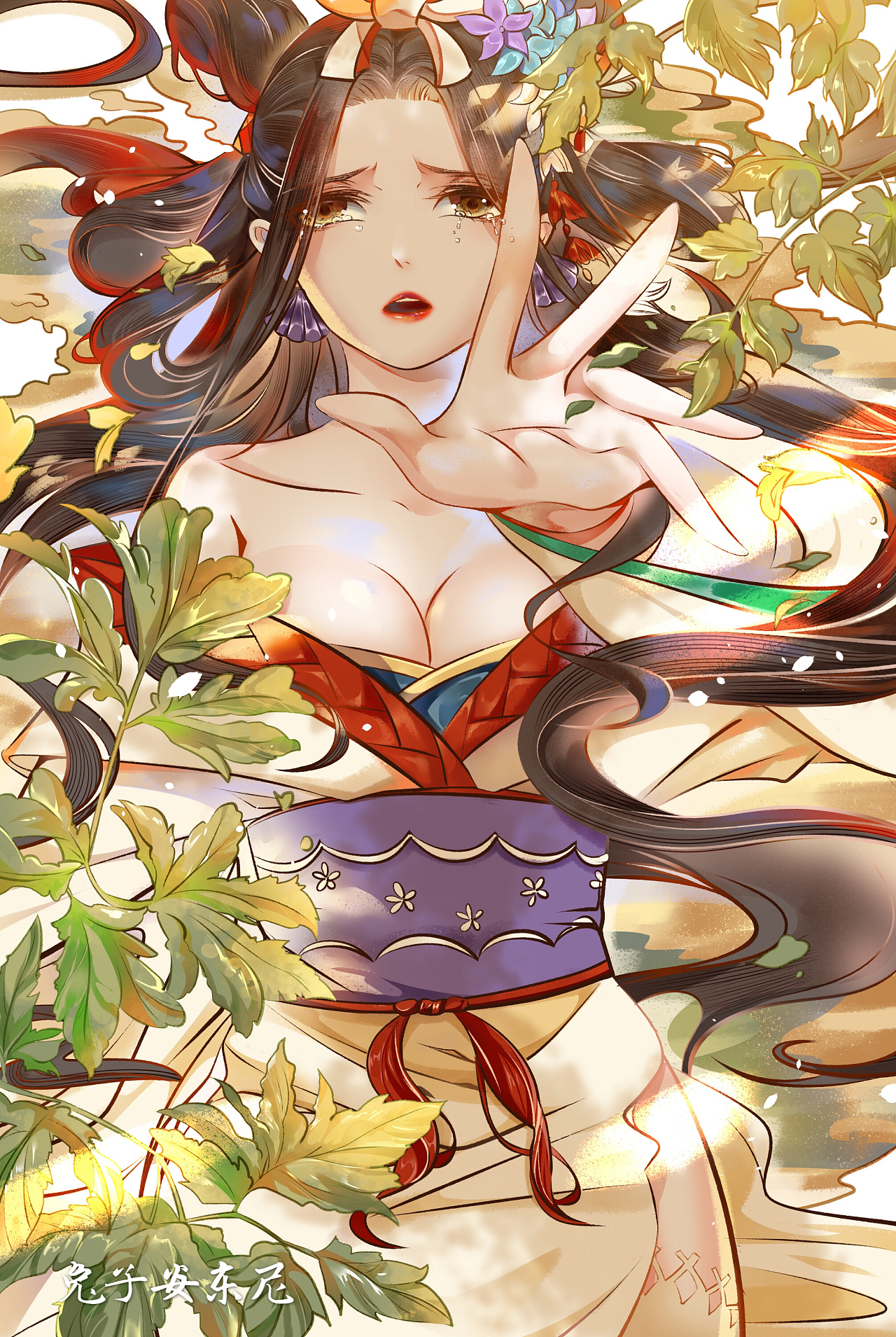 服饰发型有参考,算一张同人图,最近大爱古风