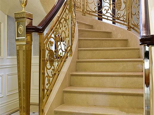 吴川铜制铝艺雕刻楼梯护栏 展示效果