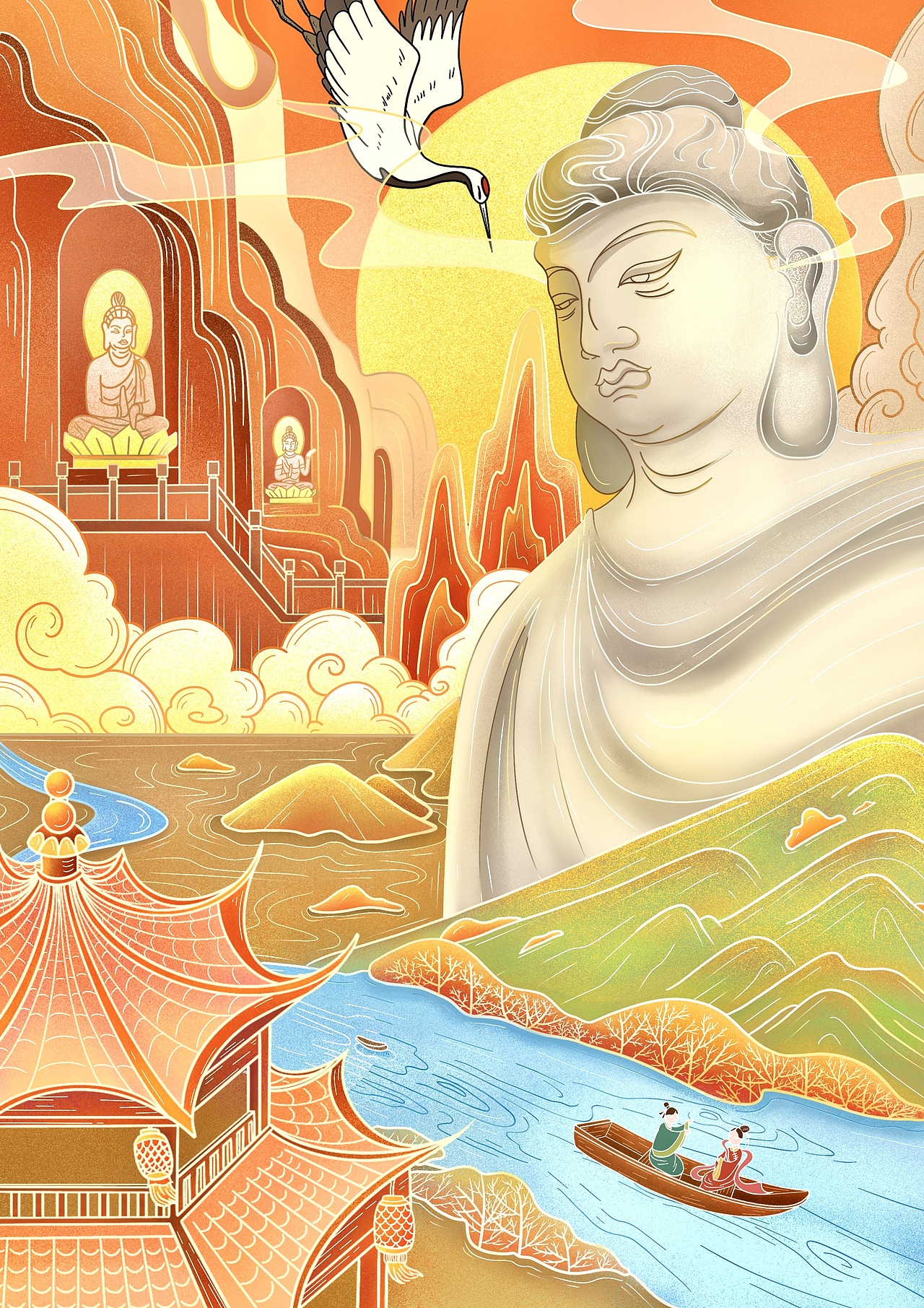 《龙门石窟》:龙门石窟是中国石刻艺术宝库之一,现为世界文化遗产