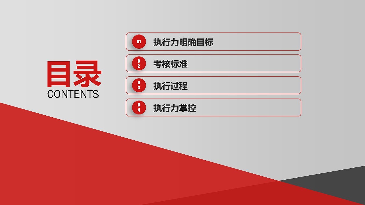 沉稳简约企业员工执行能力述职报告PPT模板