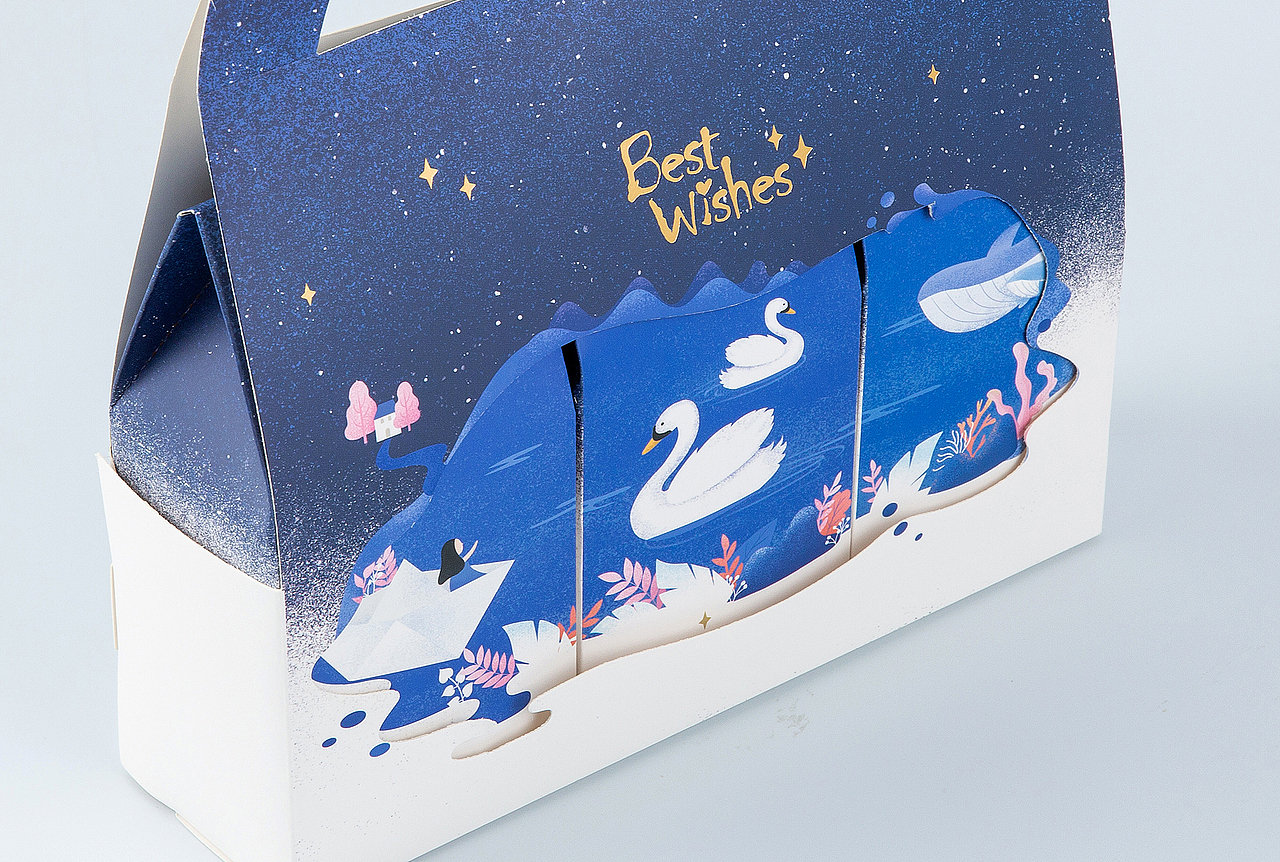 梦幻星空—牛轧糖雪花酥手提包装设计（图ZMTg4OTQ1NzY4） - 包装 - 站酷设计师海边d星空原创素材 - 站酷ZCOOL