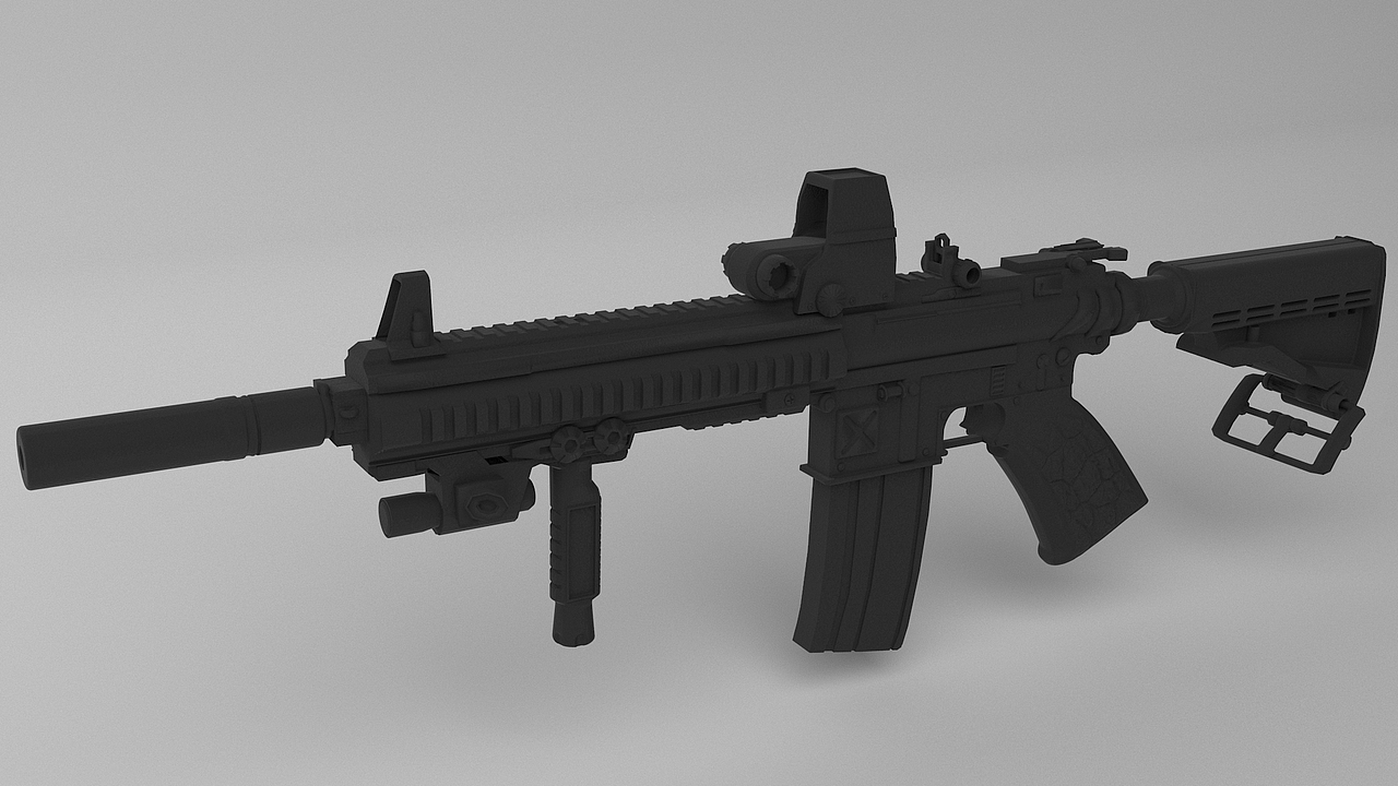M4枪械 建模练习（图ZOTU5MzQxMDg=） - 机械/交通 - 站酷设计师粗眉萝卜头原创素材 - 站酷ZCOOL