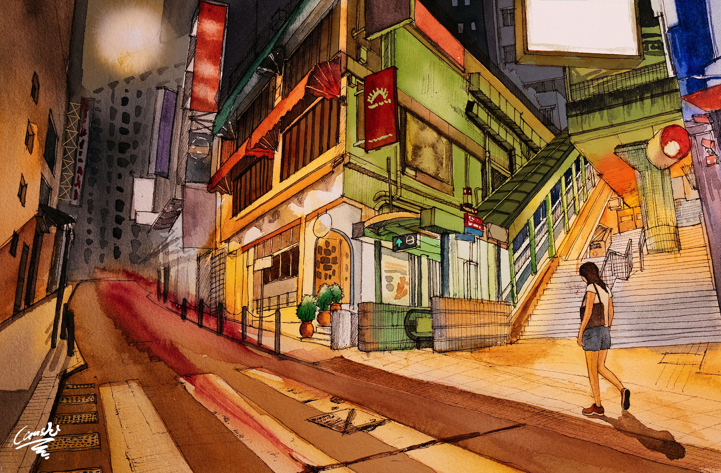 香港漫画风景图片