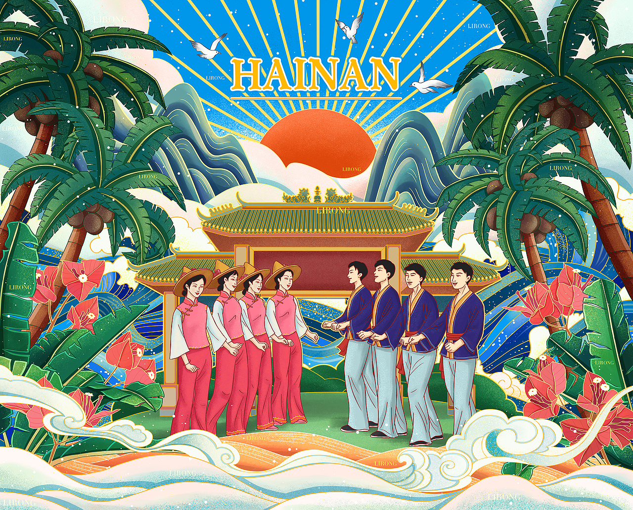 海南故事 啤酒包装插画设计