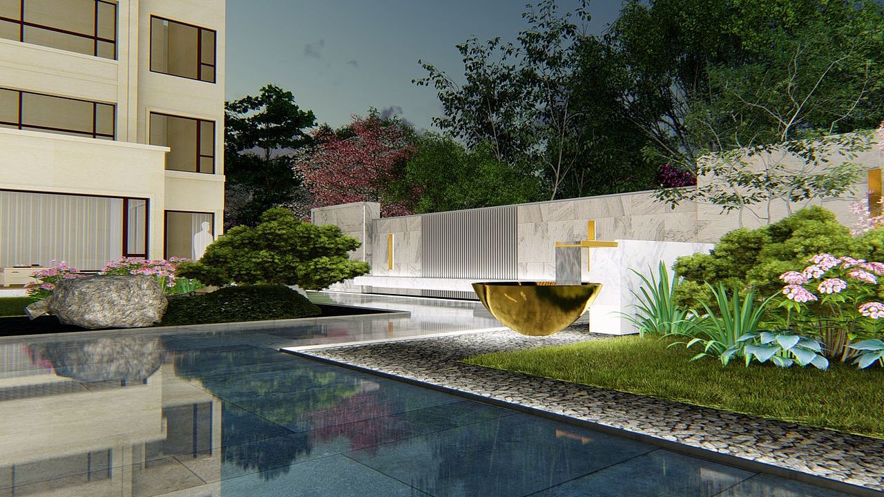 禅意现代花园 夜景（图ZMzIzNjQwNzI0） - 景观设计 - 站酷设计师温澜潮生_ewan原创素材 - 站酷ZCOOL