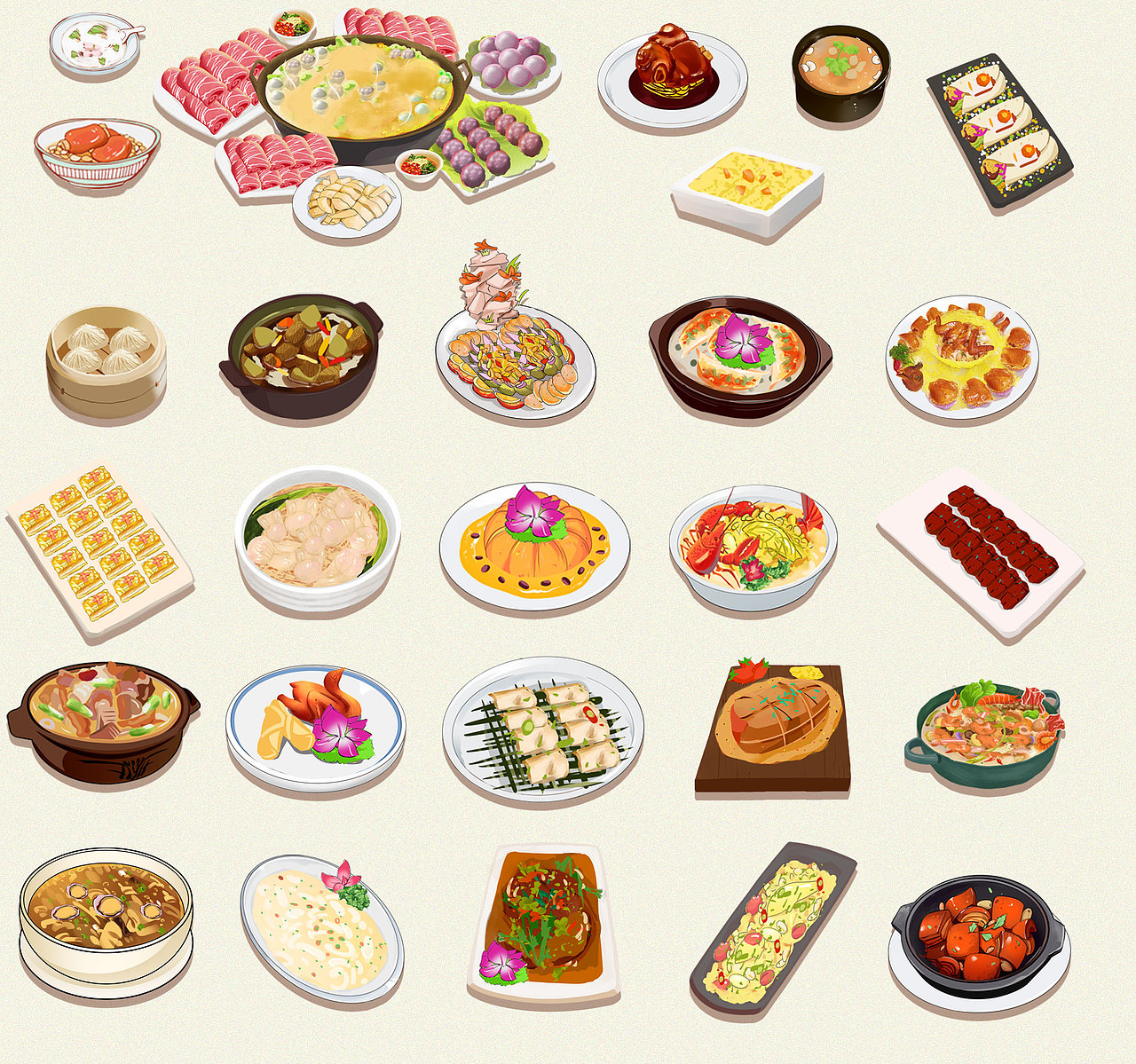 2020年东莞盛宴美食地图设计（图ZMjMyMjA2ODQw） - 商业插画 - 站酷设计师RE鱼知原创素材 - 站酷ZCOOL