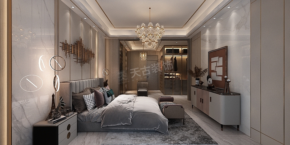 万科十七英里大平层装修方案,轻奢风格大平层设计图