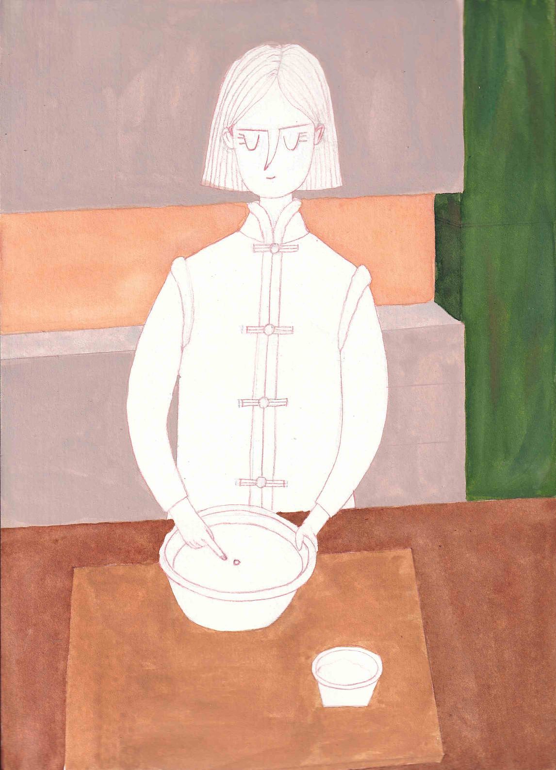 过年插画【春节童谣】二十八,把面发